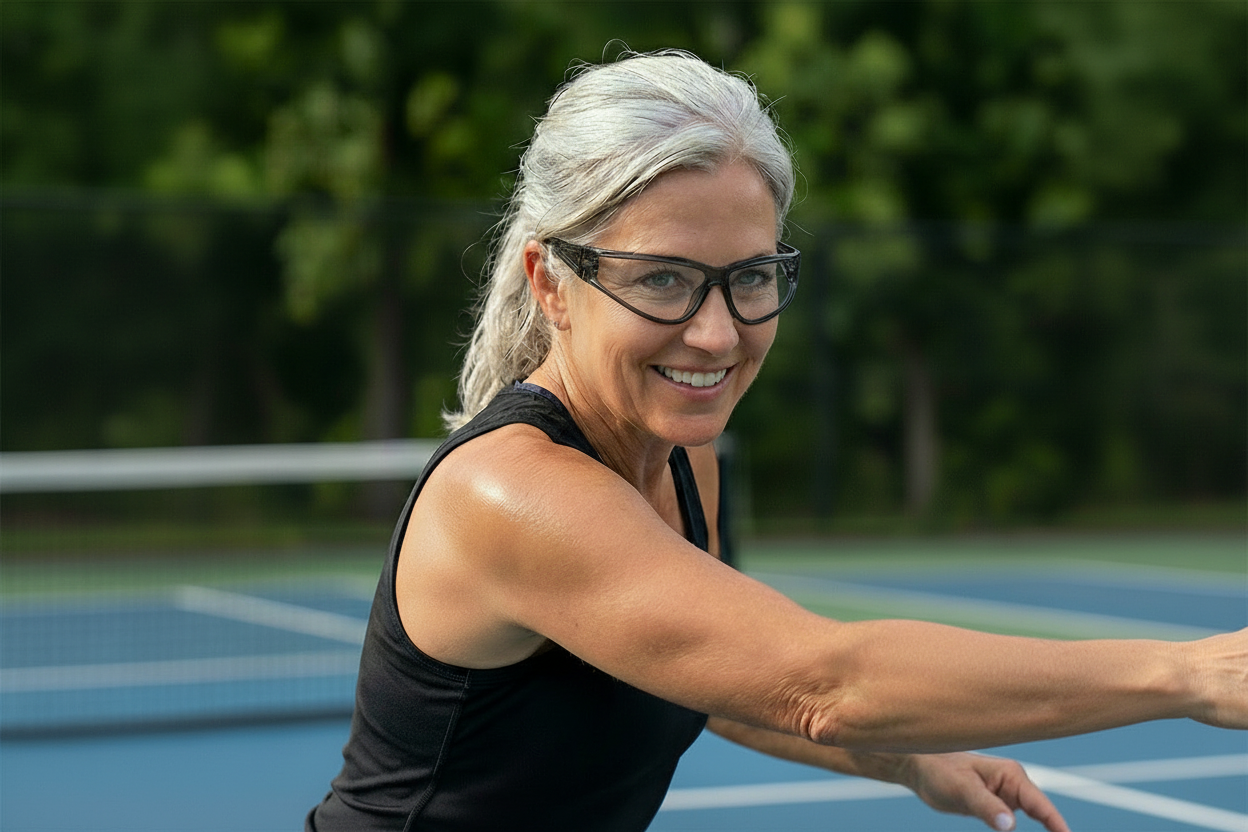 Onyx Crystal Pickleball Shield – Fog-Free Sport Glasses | Dink Eyewear